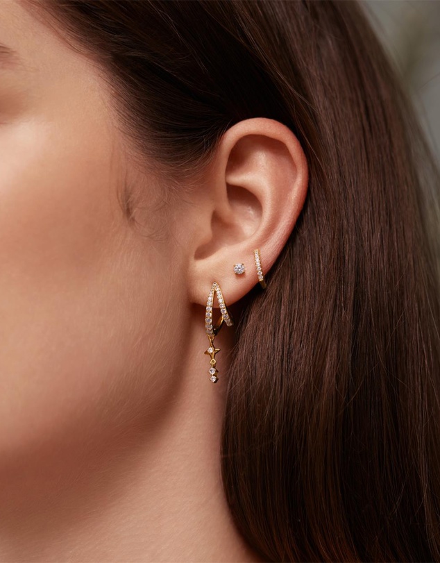 Ania Haie - Ania Haie Gold Star Drop Stud Earrings
