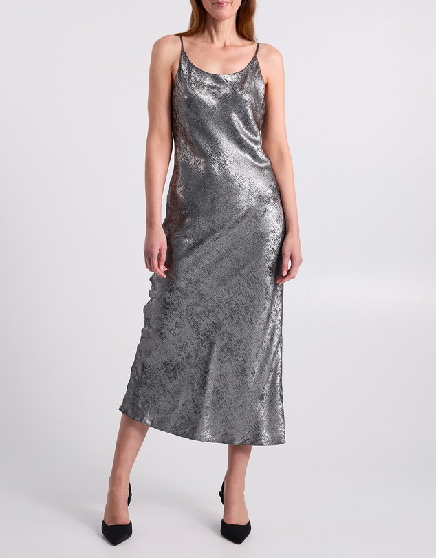 David Lawrence - Rumi Metallic Slip Dress