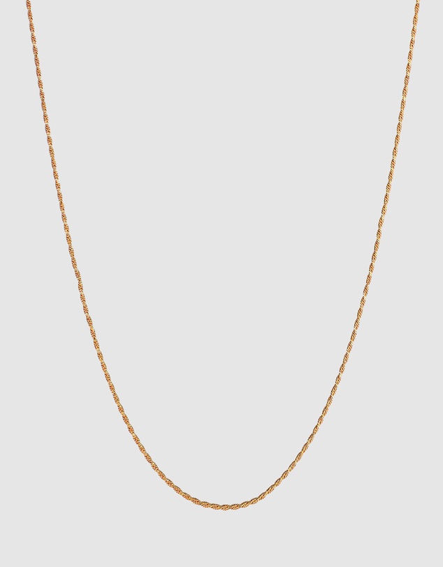 Elli Jewelry - Necklace Basic Cord Necklace Twist Fine in 925 Sterling Silver Gold Plated