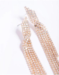 Lovisa - Cubic Zirconia Strand Twist Drop Earrings