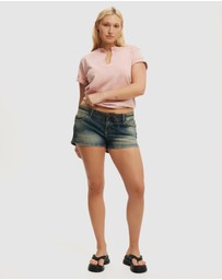 Cotton On - Micro Low Denim Shorts