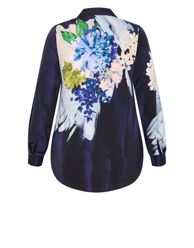 City Chic - Penelope Dahlia Print Shirt