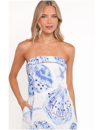 Petal & Pup - Peregian Strapless Maxi Dress - Blue Seashells