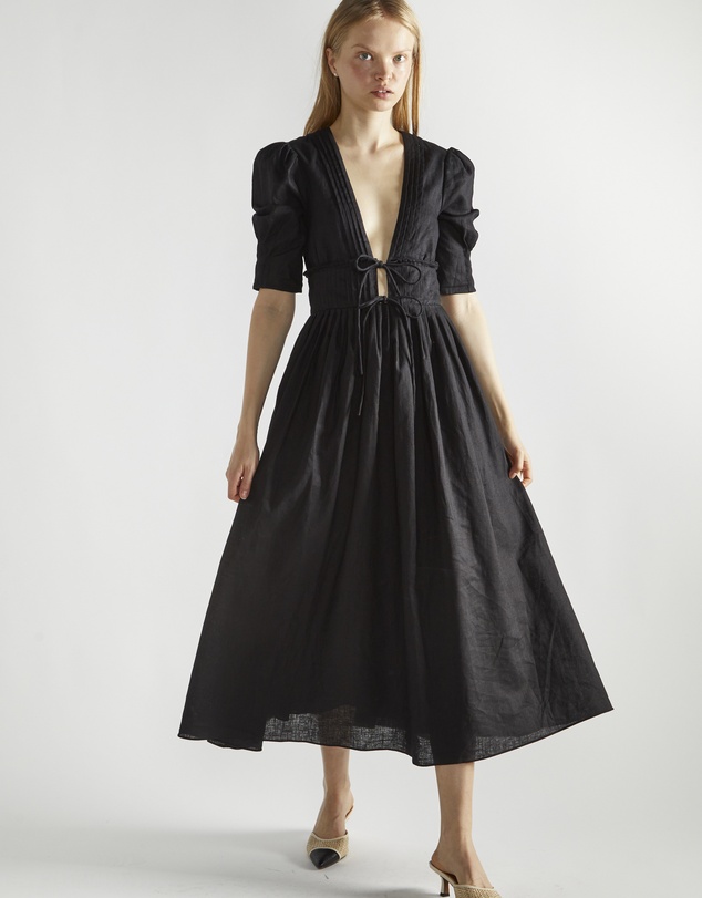 Glamorous - Tie Front Midi Dress