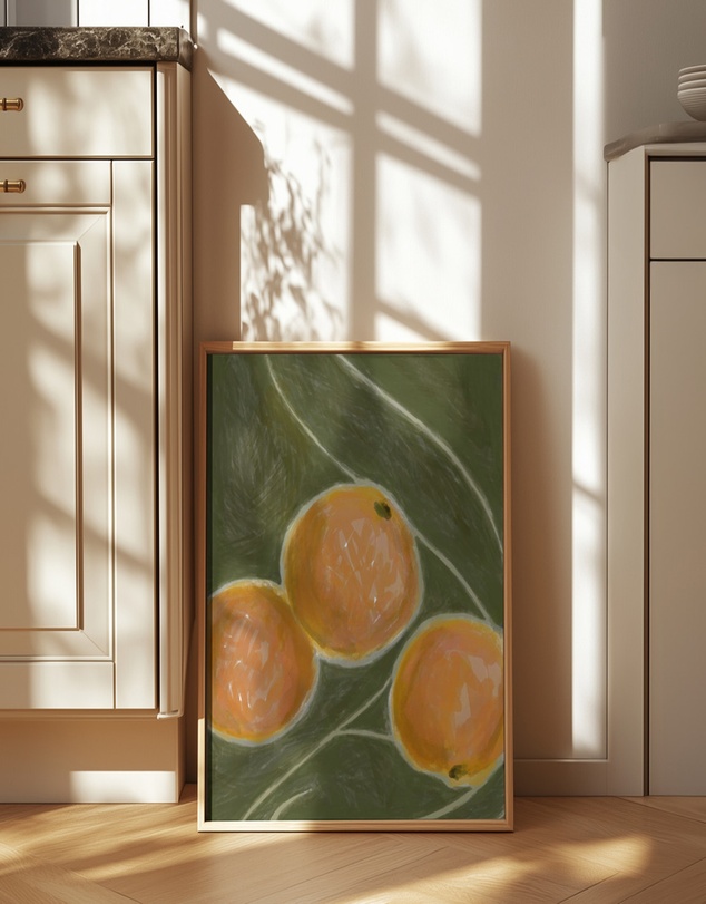 Olive et Oriel - KH Studio - The Colors Orange a Green by Karla Hyman Art Print