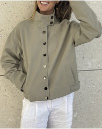 Lover - Lucinda Suede Look Funnel Neck Jacket