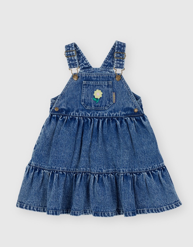 Goldie + Ace - Tully Tiered Denim Daisy Pinafore Dress - Babies-Kids