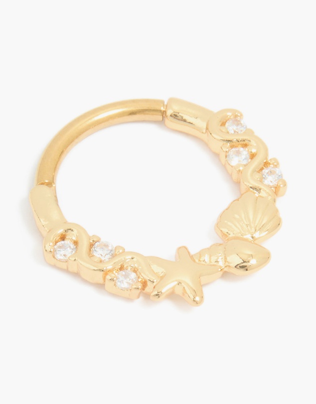 Lovisa - Surgical Steel Cubic Zirconia Sea Clicker Ring