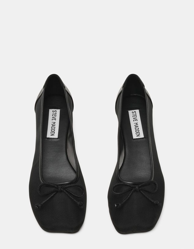Steve Madden - Flaire Black Mesh Flats