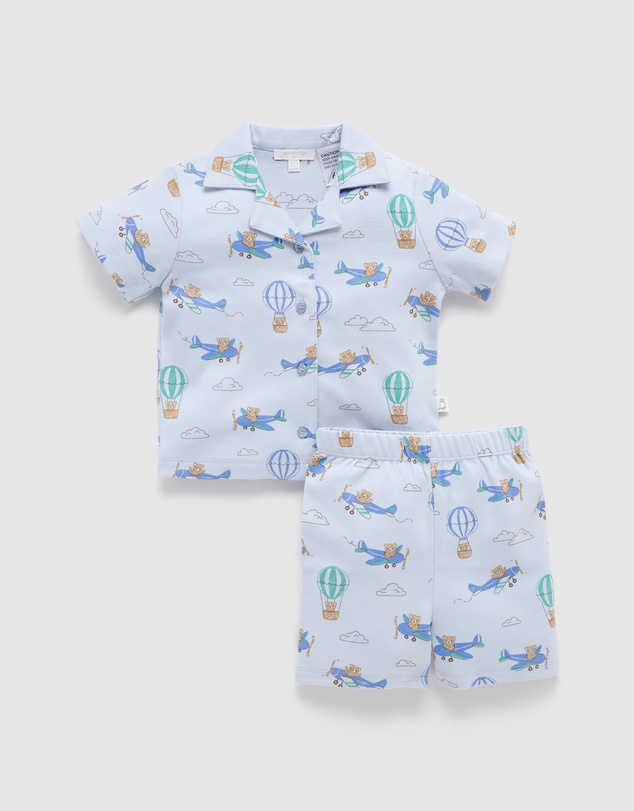 Purebaby - Button Up PJ Set-Kids-Babies