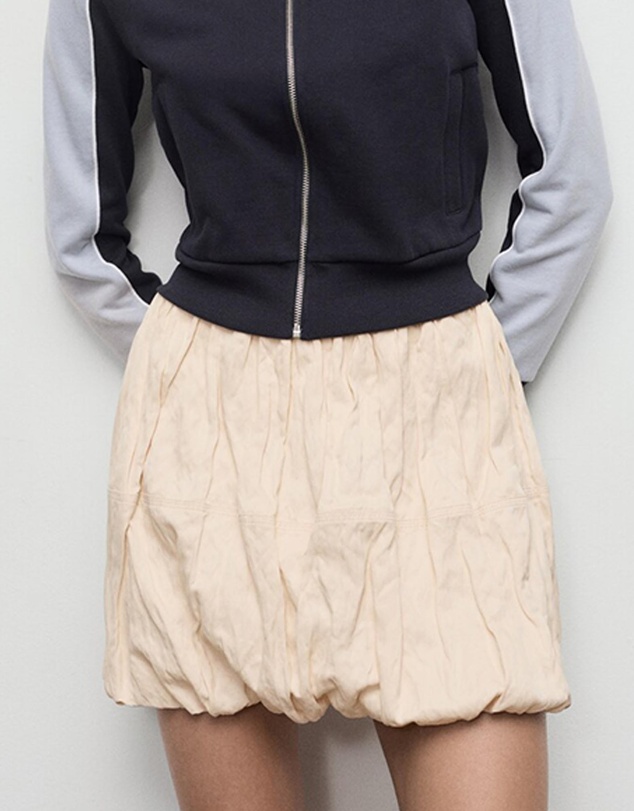 M.N.G - Creased-Effect Balloon Skirt