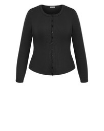 City Chic - Button Through Knit Top