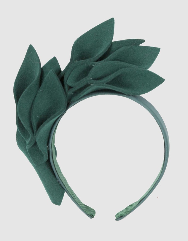 Max Alexander - Felt Green Winter Racing Fascinator