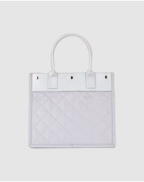 JETT BLACK - Soho Silver Quilted Tote Bag
