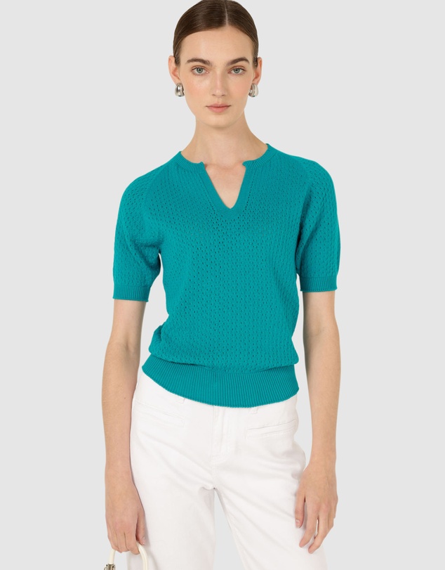 SACHA DRAKE - Henley Knit Top