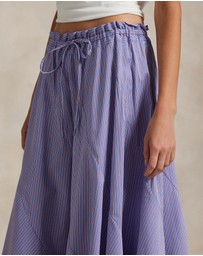 Polo Ralph Lauren - Striped Cotton Drawstring Maxi Skirt