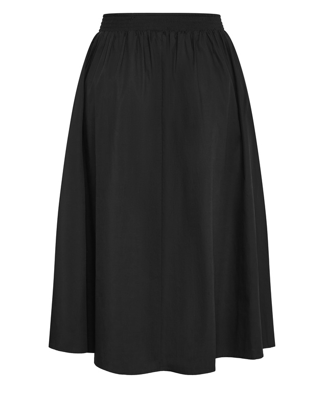 City Chic - Plus size Maci Cotton Midi Skirt - black