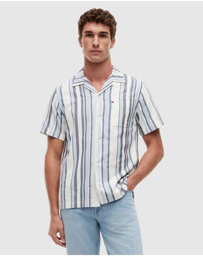 Tommy Hilfiger - Regular Fit Textured Stripe SS Shirt
