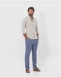 Coast Clothing - Long Sleeve Linen Shirt in Natural Sand