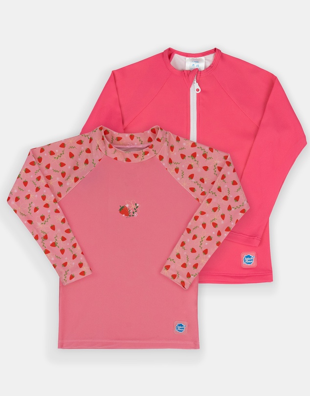 Splash About - Long Sleeve Rashies - Strawberry Field & Pink