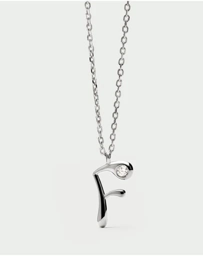 PDPAOLA - Initial 2026 F Silver Pendant Necklace