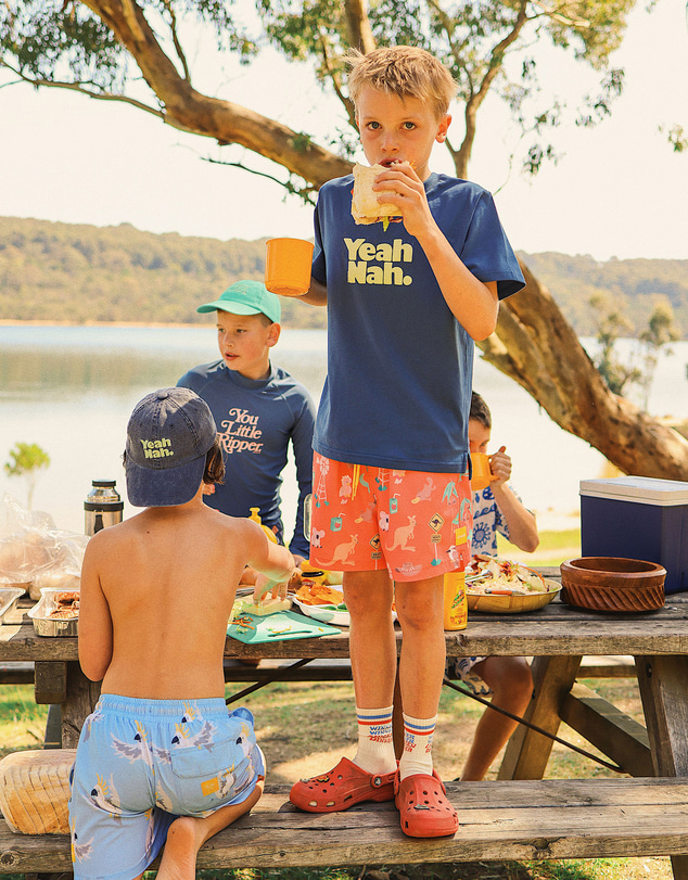Skwosh - Yeah Nah Boys Regular Tee in Navy