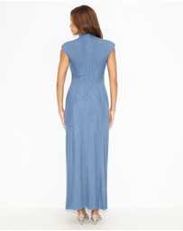 Dazie - Premiere Mesh Cap Sleeve Maxi Dress