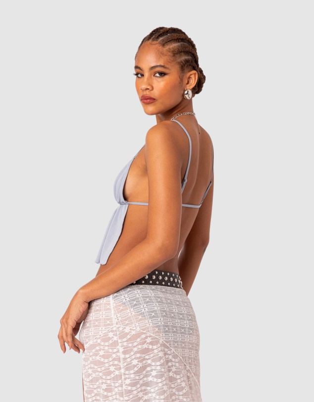 EDIKTED - Rylee Tie Front Open Back Top