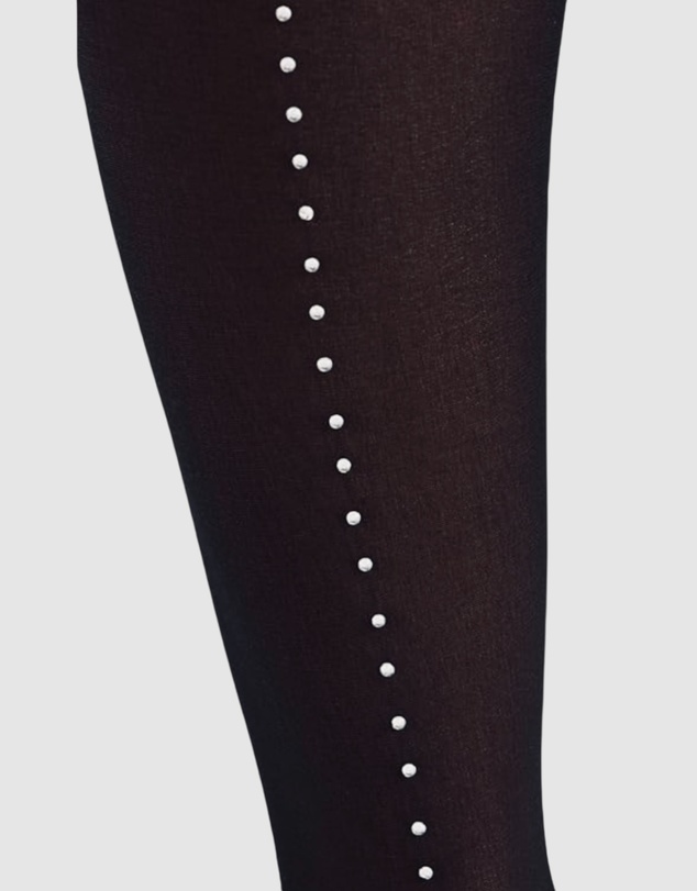 High Heel Jungle - Satellite Crystal Back Seam Opaque Tights