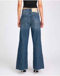 ONE TEASPOON - Cruisers Mid Waist Bootcut Flare Denim Jeans - Colorado Blue