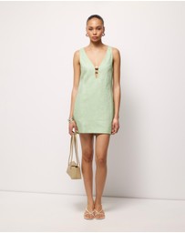 AERE - Fiora Linen Resin Trim Shift Dress