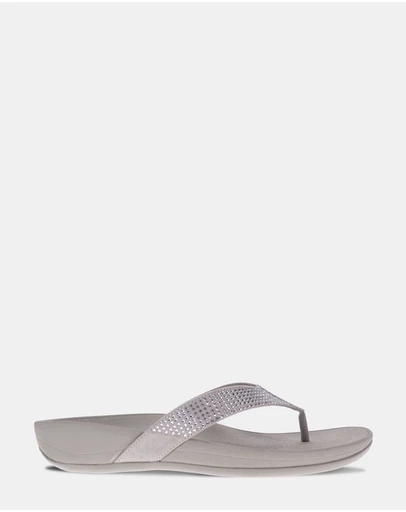 Mia Vita - Allora Toe Post Sandal - Silver Rhinestone