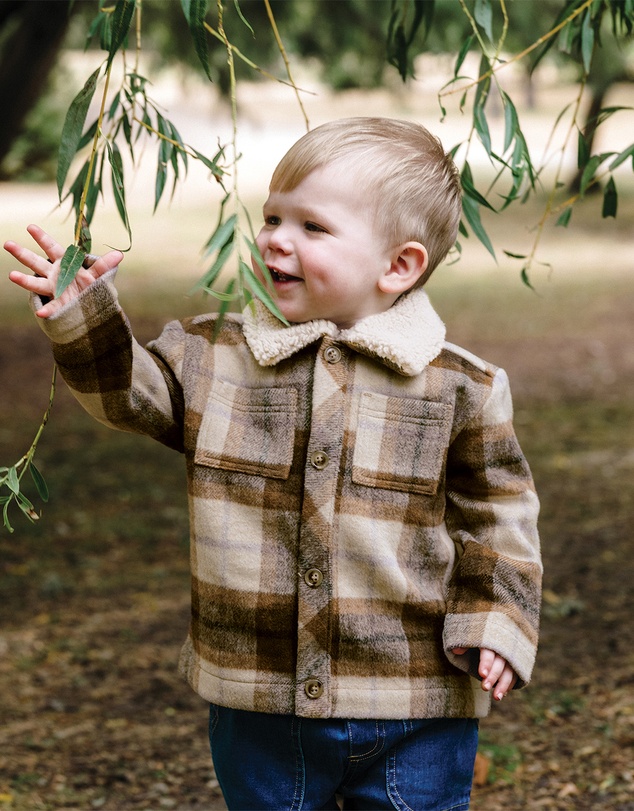 Kynd Baby - Gingham Shacket in Multi Check