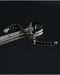 Najo - Atlas 10mm Onyx & Steel Bracelet