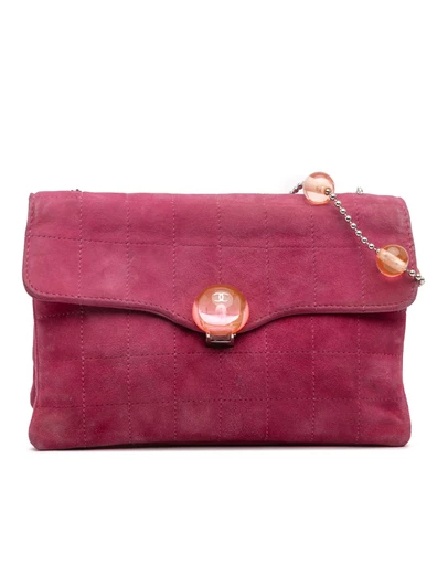 Pre-Loved by Azura Reborn - Pre-Loved CC Choco Bar Suede Beaded Chain Flap