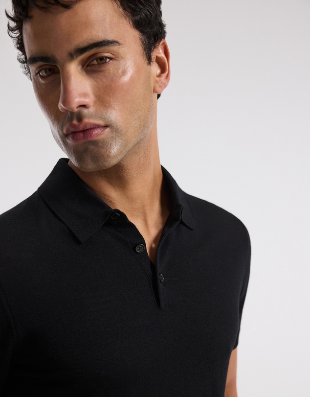 Calibre - Merino Wool Polo Black