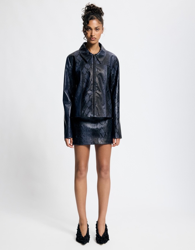 Lover - Evanthe Python Leather Look Jacket