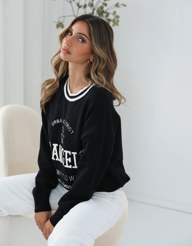 Esther & Co - Kanoe Knit - Black Print