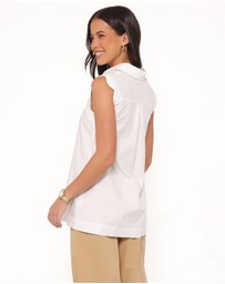 Petal & Pup - Deirdre Scallop Button Up Shirt - White