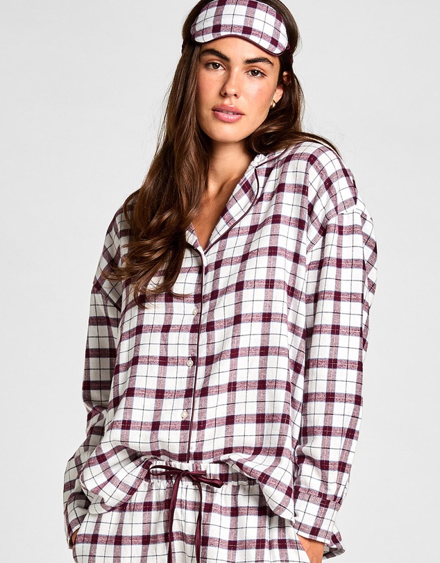 Hunkemoller - Long Flannel Twill Check Pyjama Set