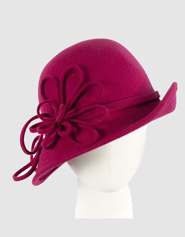 Max Alexander - Winter Felt Red Cloche Hat