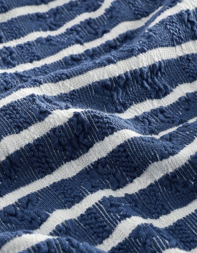 NEXT - Notch Front Longsleeve Textured Stripe Top