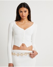 Subtitled - Kelse Knitted Long Sleeve Button Top
