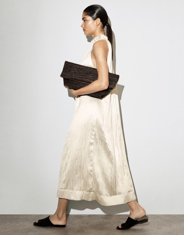 COS - Crinkled-Satin Midi Dress