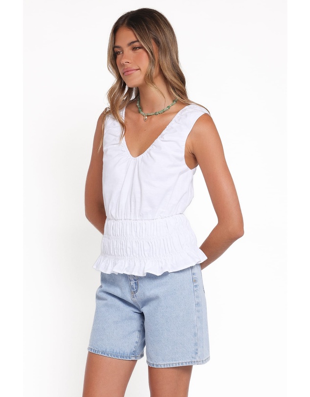 Petal & Pup - Lucilla Shirred Waist Top - White