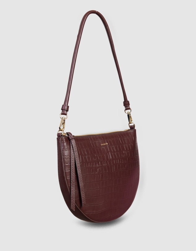 SABEN - Gani Shoulder Bag Espresso Croc