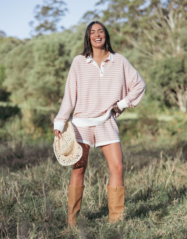 Petal & Pup - Dealia Knit Short Set - Pink Stripe