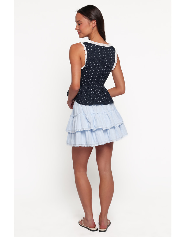 Petal & Pup - Charpelle Tiered Ruffle Mini Skirt - Light Blue