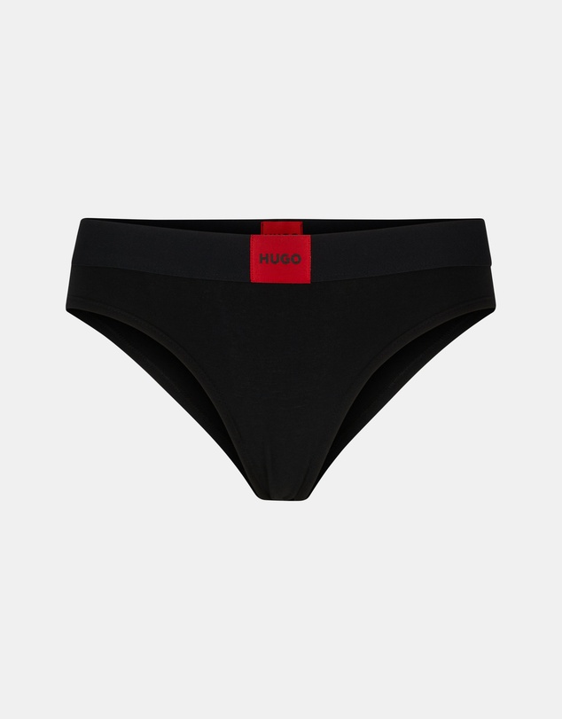 HUGO - Stretch-cotton regular-rise briefs with logo label