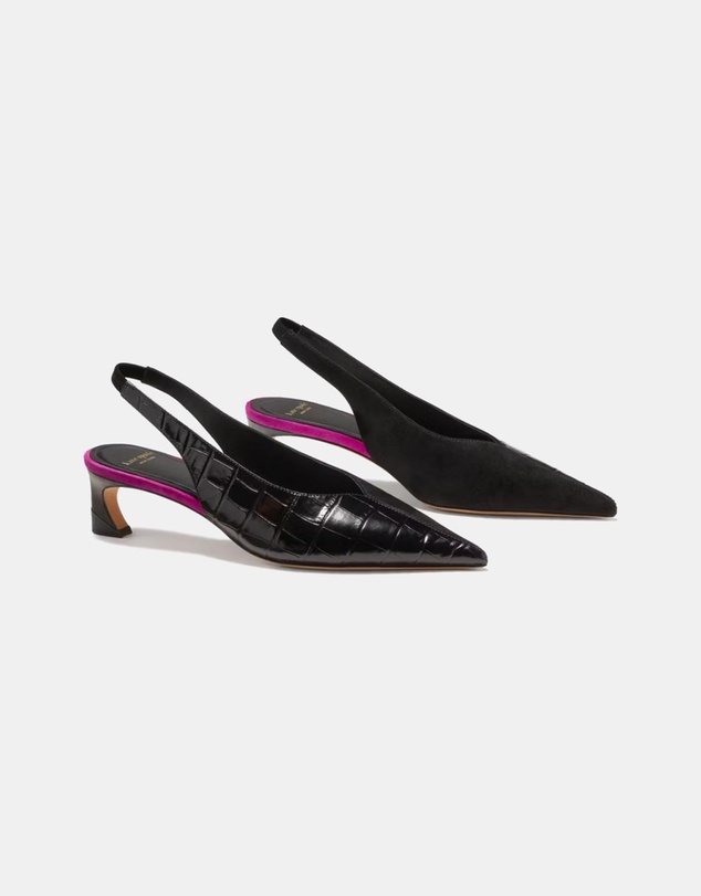 Kate Spade - Viv Croc Kitten Heel Pumps